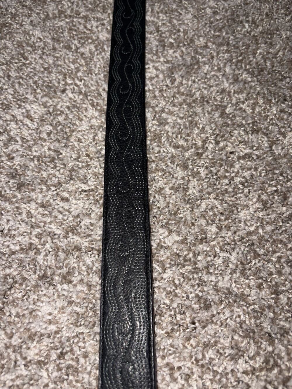 Ariat Leather Black Belt with Silver Buckle And Accents. Sz 30/70